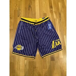 Las Angeles Lakers Shorts XL NBA Mesh Basketball Shorts NWT Purple Yellow Stripe